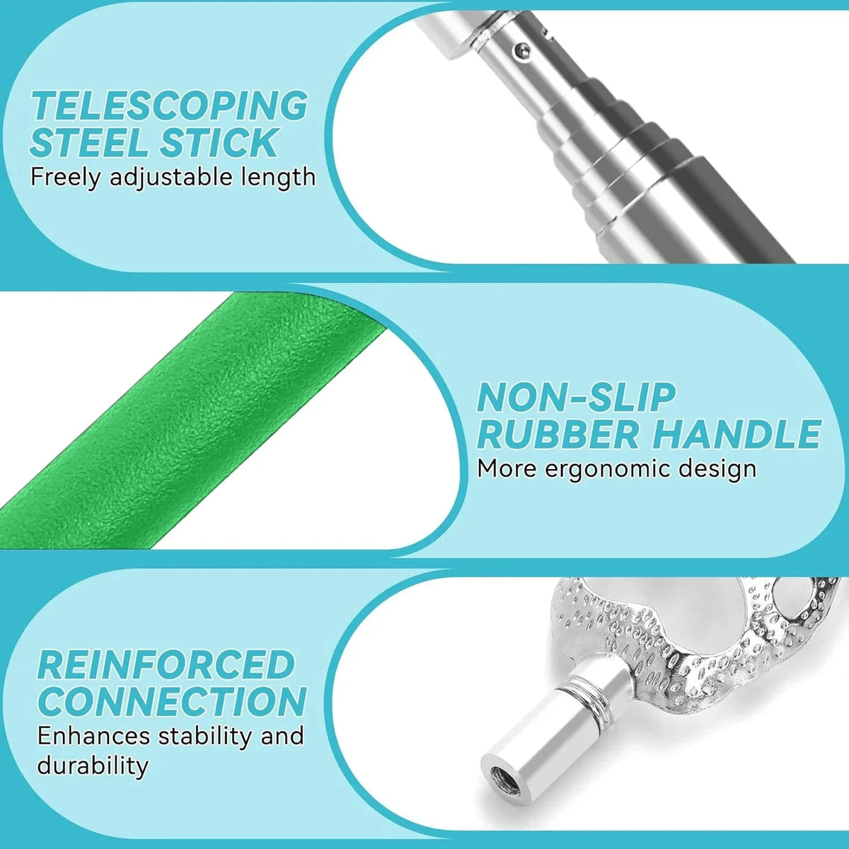 Telescoping Back Scratcher 3-in-1 Set – Extends to 32" Back Scratcher Tool PLUSH