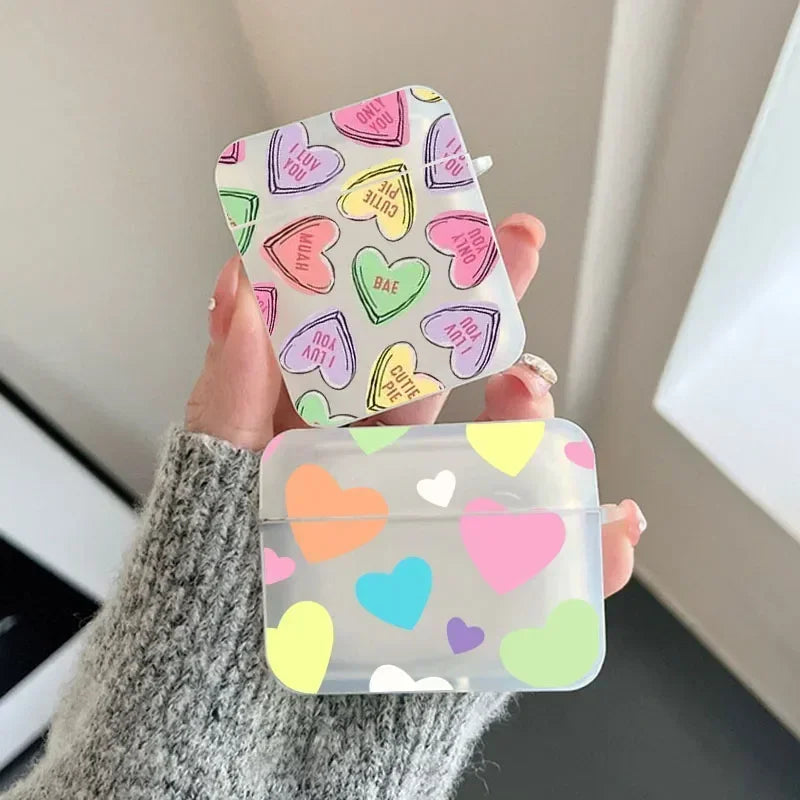 Colorful Heart AirPods Case | Fits AirPods 1/2/3/4 & Pro AirPods Case PLUSH