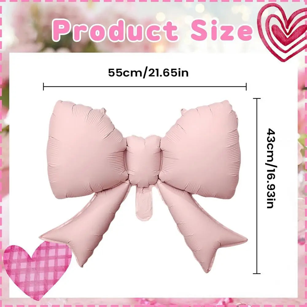 Pink Bow Foil Balloons 6pcs – Party, Wedding & Birthday Decor Party Foil Balloons PLUSH Pinks 6Pcs