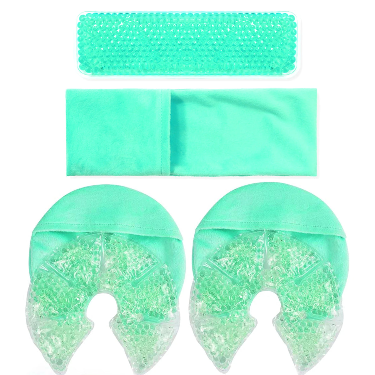 Hot Cold Gel Bead Breast Therapy Pack – Reusable Nursing Pad Breast Therapy Pack PLUSH Green Set