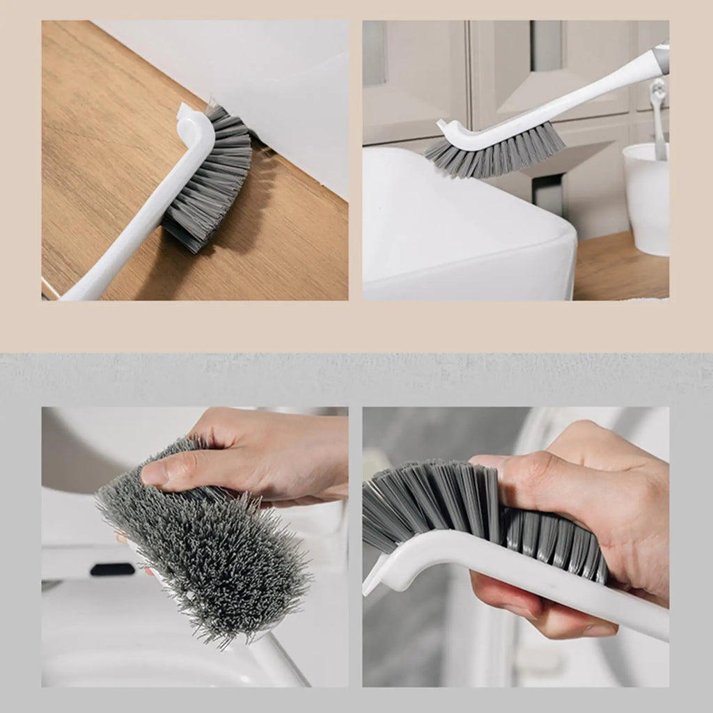 Long Handle Bathroom Crevice Scrubber Brush – Wall Mount Bathroom Cleaning Brush PLUSH