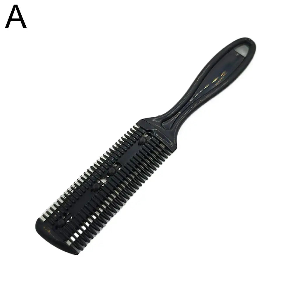 Barber Hair Cutting Comb with Razor Blade | Thinning Trimmer Hair Cutting Comb PLUSH Black