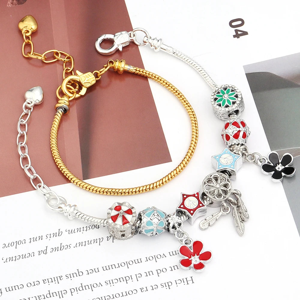 Metal Snake Chain Bracelet Blank with Heart Drop Extender Bracelet Blank PLUSH