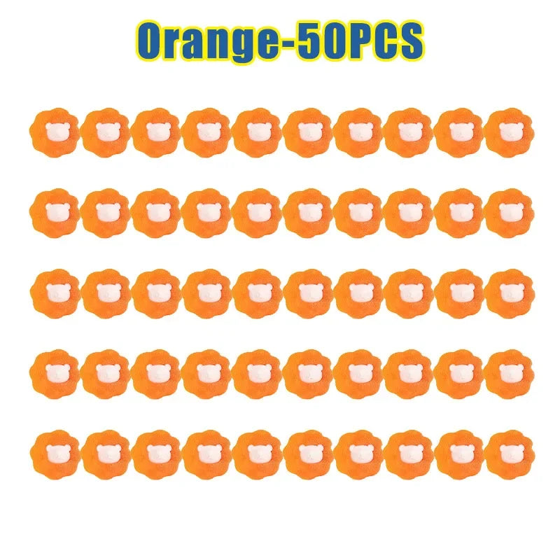 Laundry Washing Balls – Lint & Pet Hair Remover 6pcs Laundry Washing Balls PLUSH Orange 50PCS