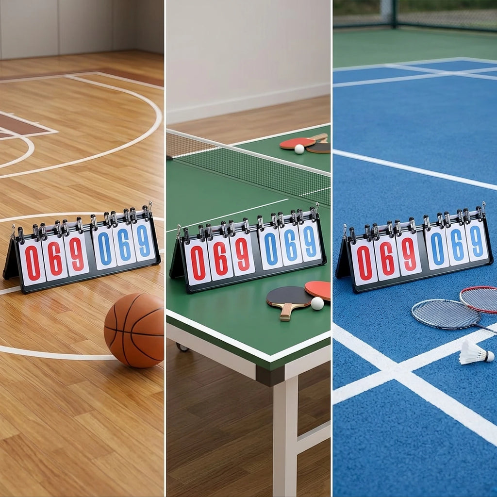 Manual Flip Scoreboard – Portable Tabletop Score Keeper Flip Scoreboard PLUSH