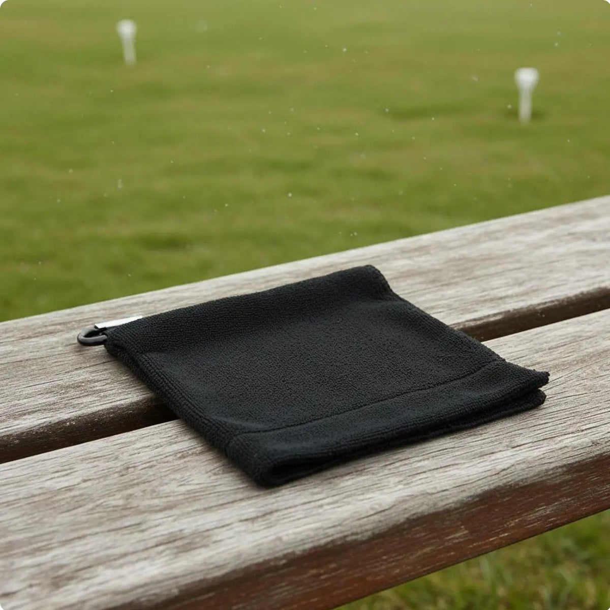 Microfiber Golf Towel with Carabiner Clip | Quick-Dry Golf Towel PLUSH Black