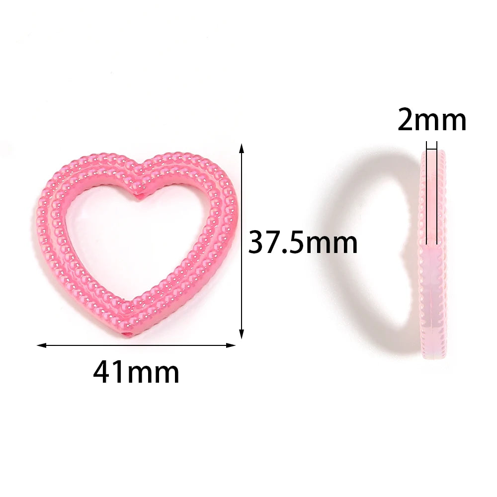 5pcs AB Color Hollow Heart Acrylic Spacer Beads – DIY Jewelry Acrylic Spacer Beads PLUSH