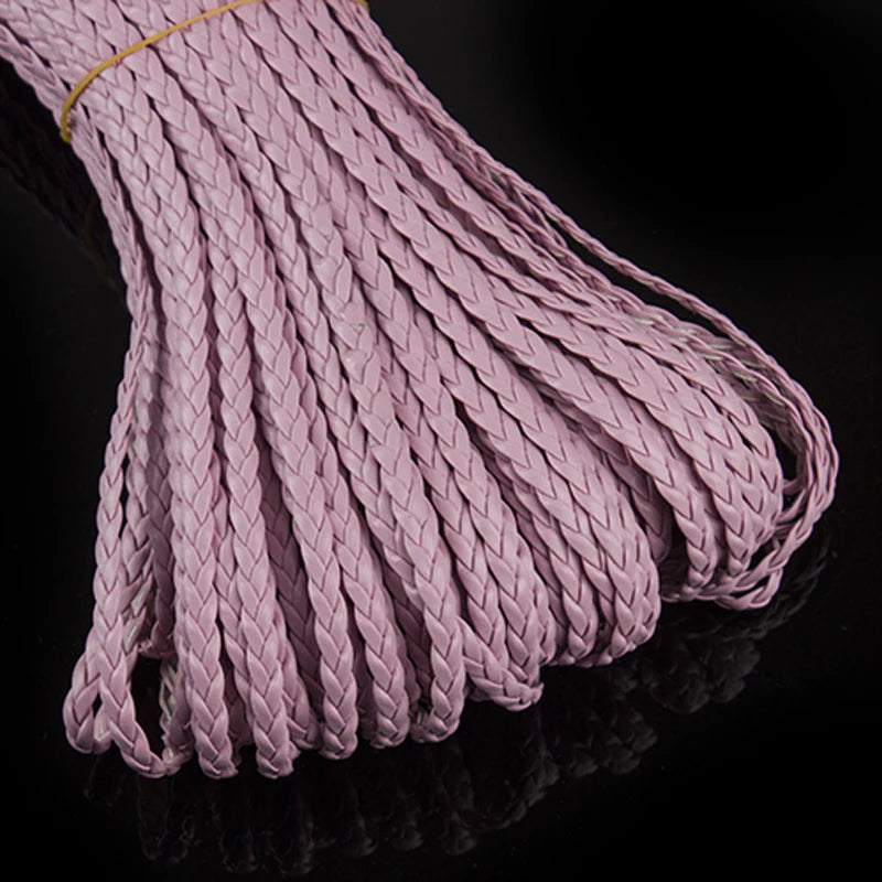 10 Yards 5mm PU Leather Braided Woven Cord – DIY Jewelry Jewelry Making Cord PLUSH