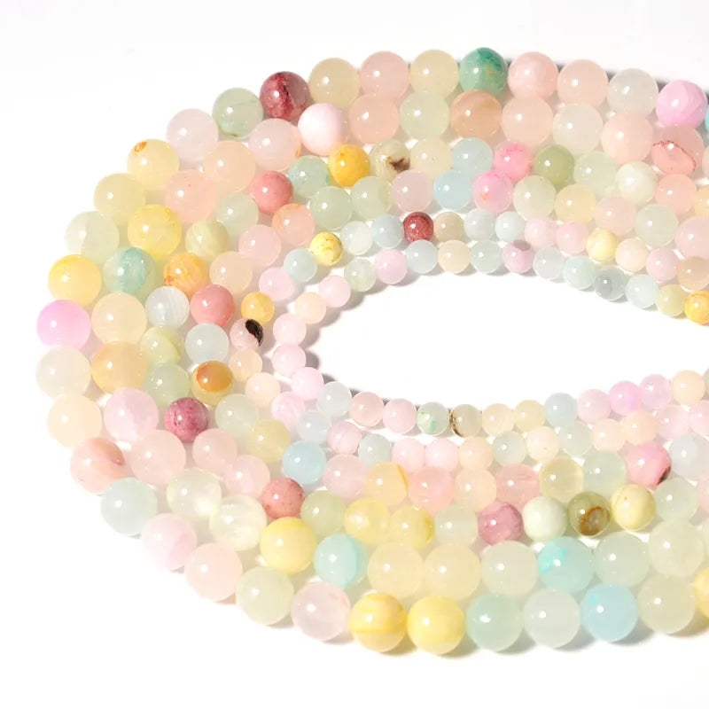 Colorful Jade Stone Round Spacer Beads – DIY Jewelry (1 Strand) Natural Stone Beads PLUSH
