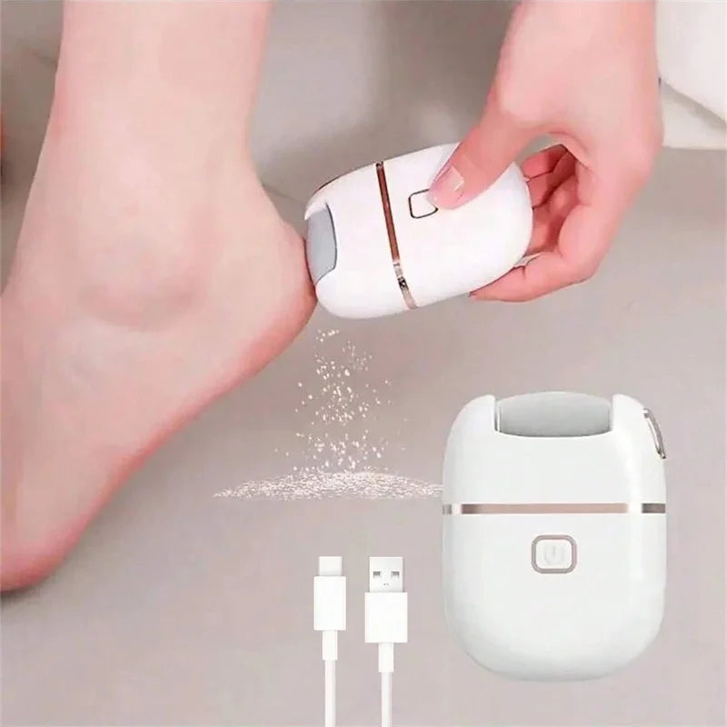 Electric Foot Callus Remover – Rechargeable, 2 Grinding Heads Electric Foot Scrubber PLUSH