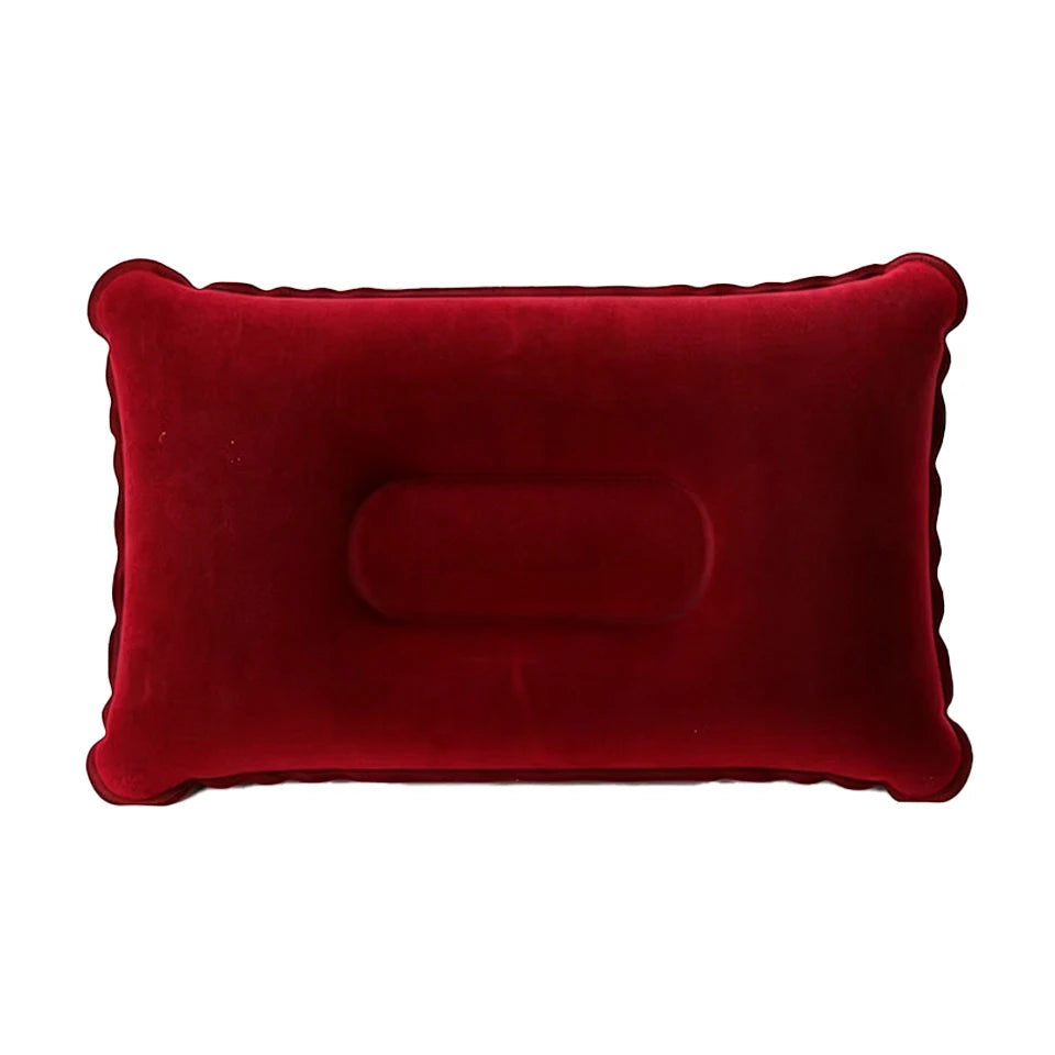 Inflatable Travel Pillow – Portable Neck & Lumbar Cushion Inflatable Travel Pillow PLUSH Burgundy