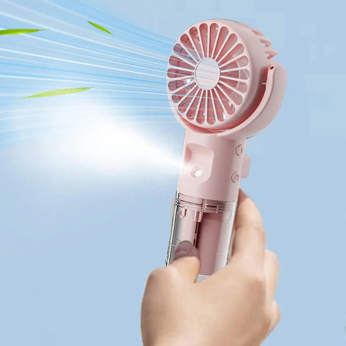 Portable Handheld Misting Fan – 4 Speeds, USB Rechargeable Handheld Misting Fan PLUSH