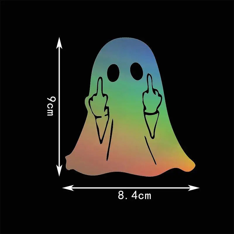 Funny Ghost Middle Finger Car Sticker – Waterproof PVC Decal Car Decal Sticker PLUSH F