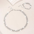 Zinc Alloy Fish Tail Necklace & Bracelet Set – Gold & Silver Jewelry Set PLUSH Silver