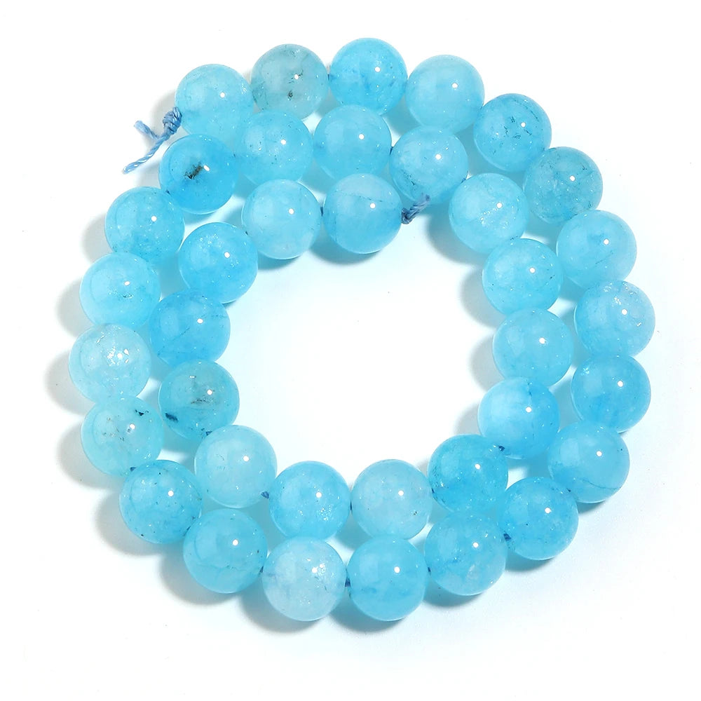 Lake Blue Round Crystal Glass Spacer Beads 6/8/10mm DIY Glass Spacer Beads PLUSH 10mm
