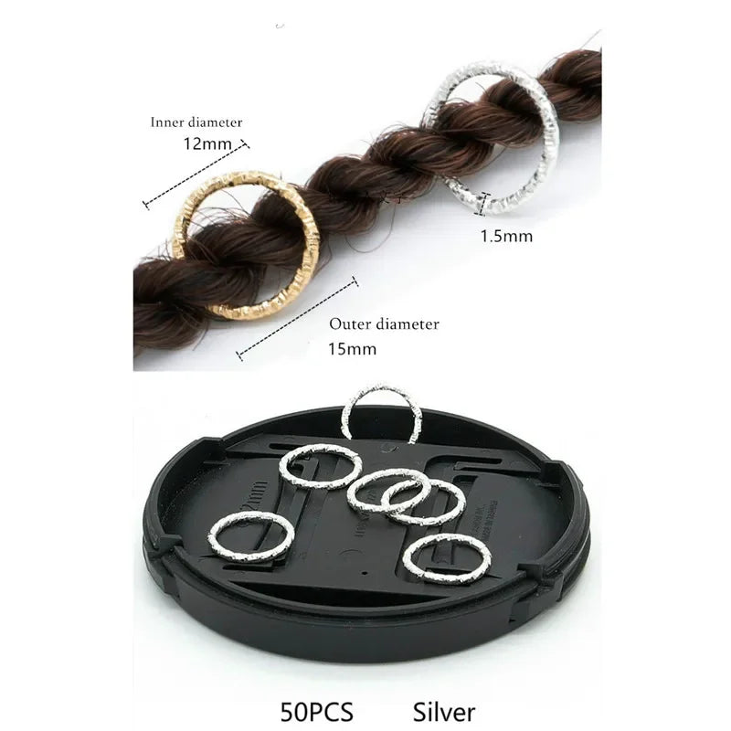 Dreadlock Beads & Braid Cuffs – 50–200pcs Micro Hair Rings