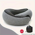 Memory Foam Travel Neck Pillow – Breathable & Machine Washable Travel Neck Pillow PLUSH Flecking Gray