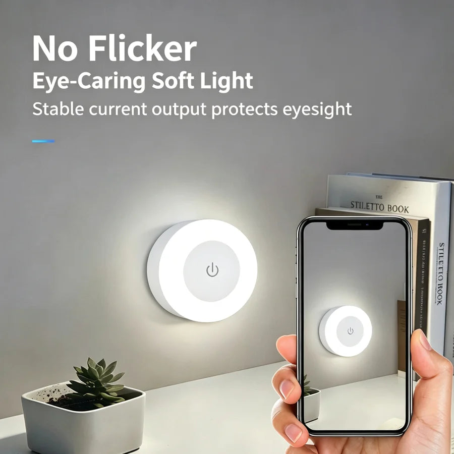 3-Mode LED Touch Night Light – USB Rechargeable Magnetic Lamp LED Night Light PLUSH