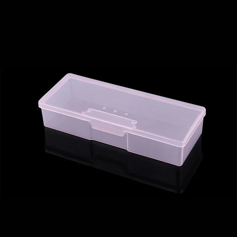 Nail Art Transparent Storage Box – Brush, Rhinestone Organizer Nail Art Organizer PLUSH Pink 1pc
