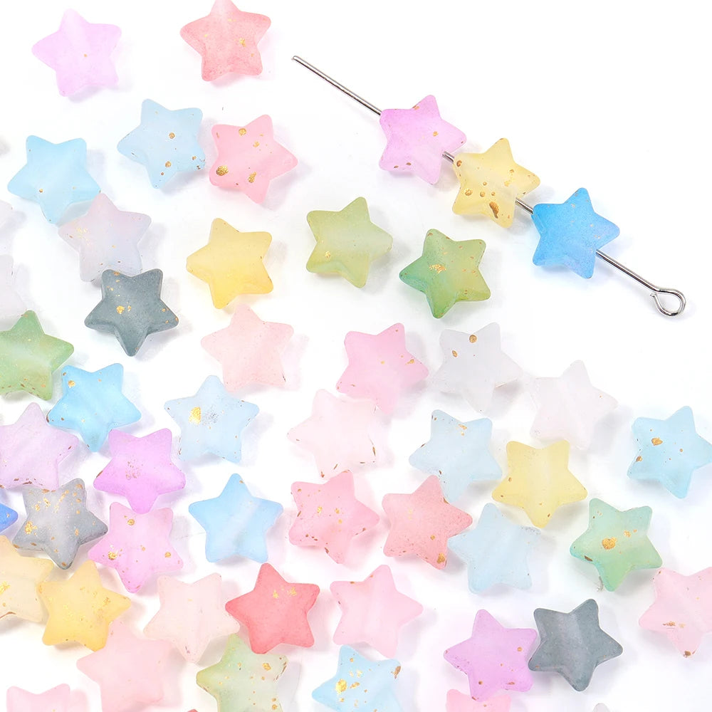 200pcs Acrylic Star Spacer Beads 9x10mm – DIY Jewelry Making Acrylic Spacer Beads PLUSH