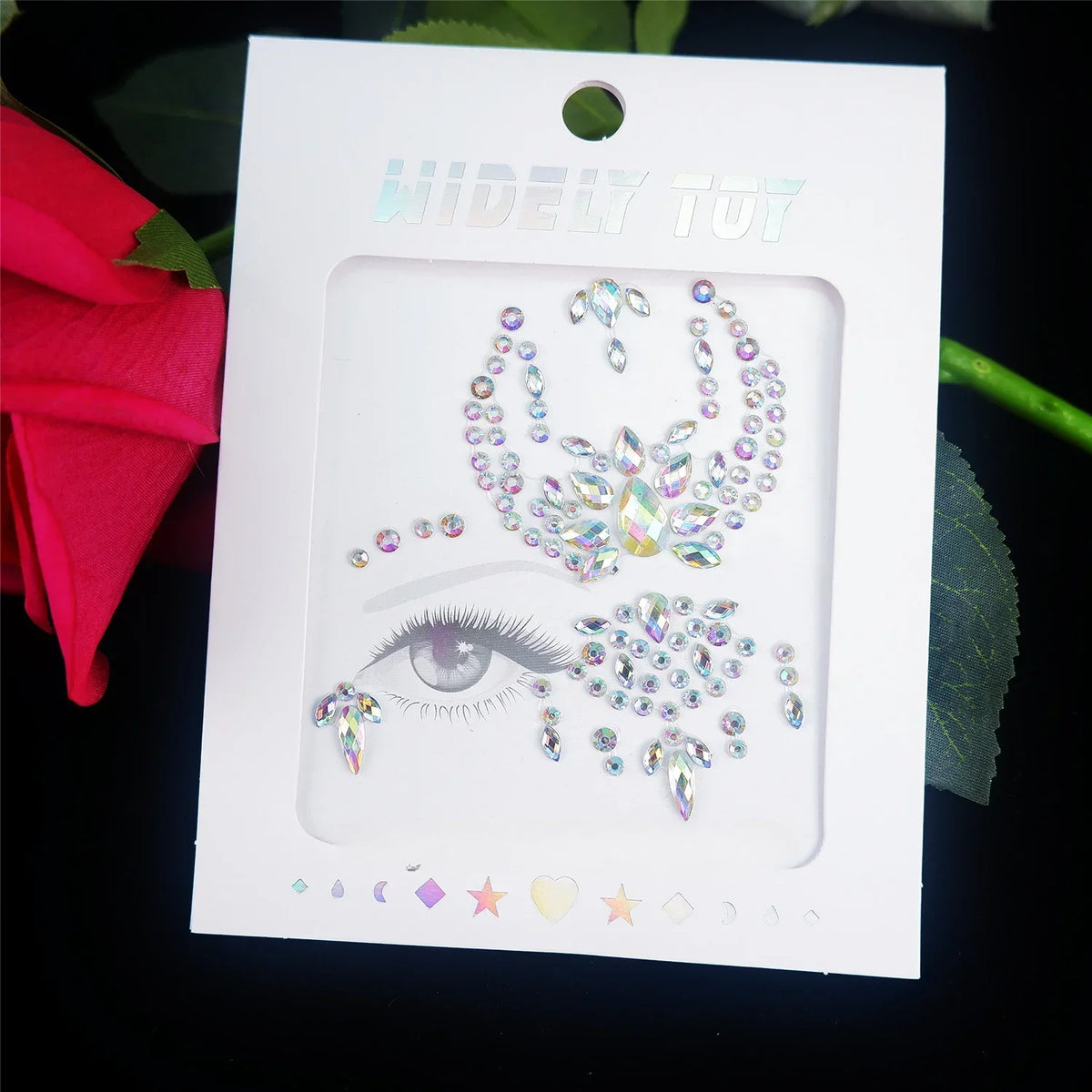Crystal Face Gems Rhinestone Temporary Tattoo Stickers