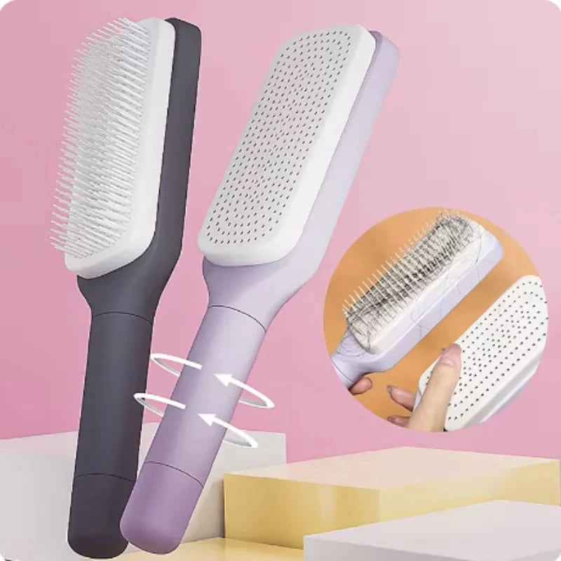 Self-Cleaning Hairbrush – Anti-Static Airbag Scalp Massage Comb Hair Brush PLUSH