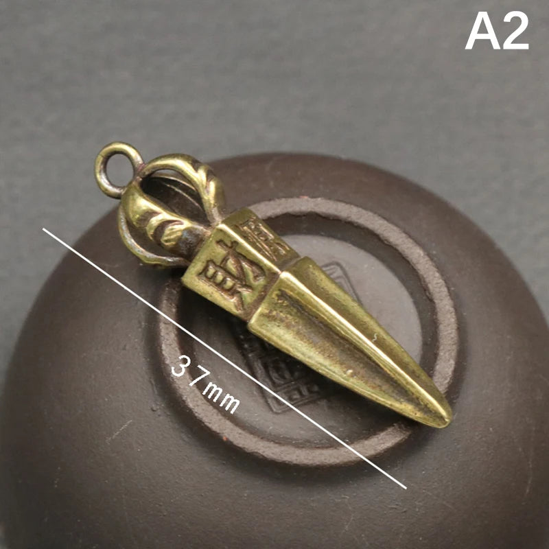 Tibetan Buddhist Vajra Brass Pendant – Nepal Handcraft Charm Jewelry Pendant Charm PLUSH A2