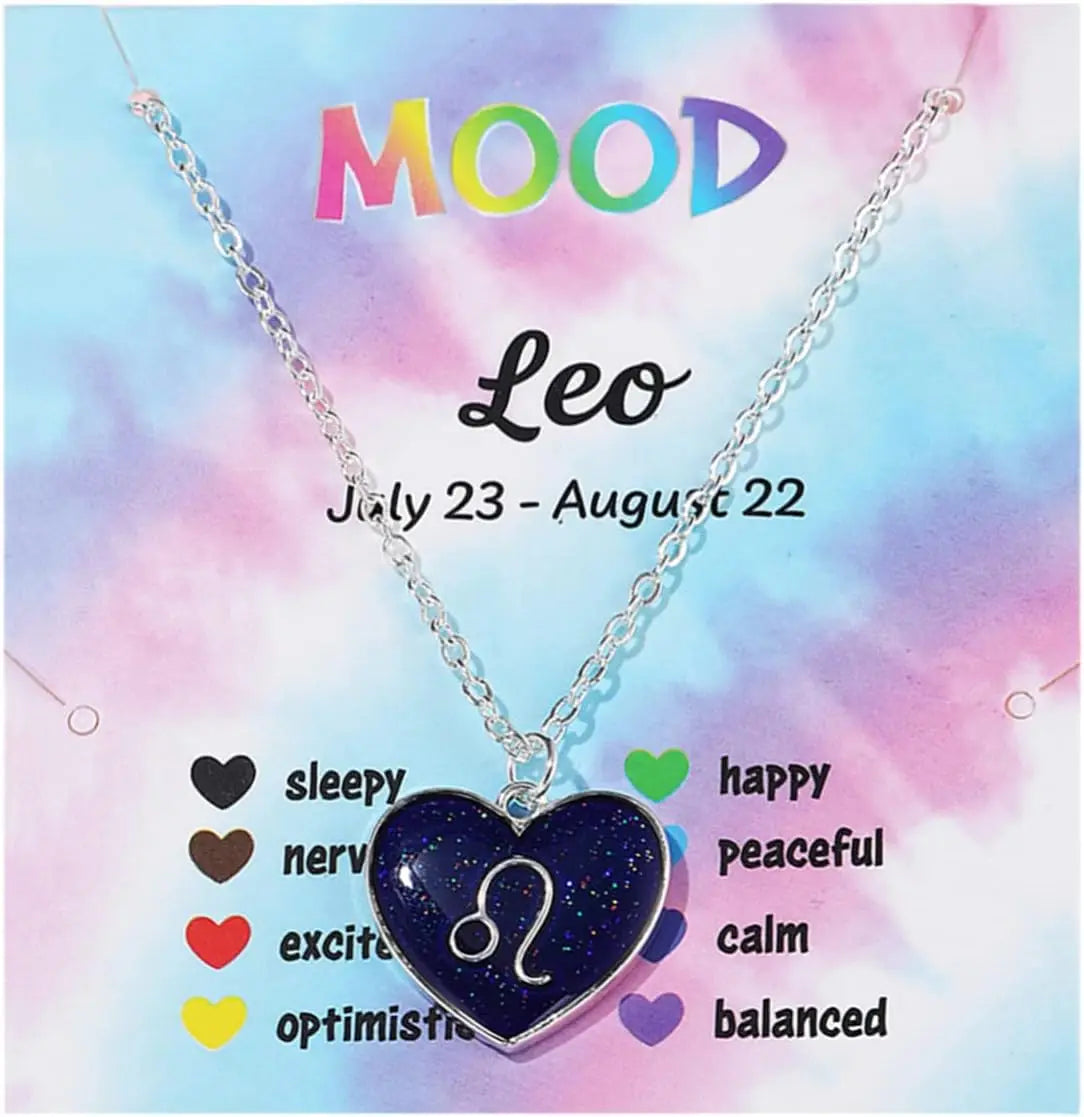 Zodiac Constellation Mood Necklace – Color Changing Pendant Pendant Necklace PLUSH Leo