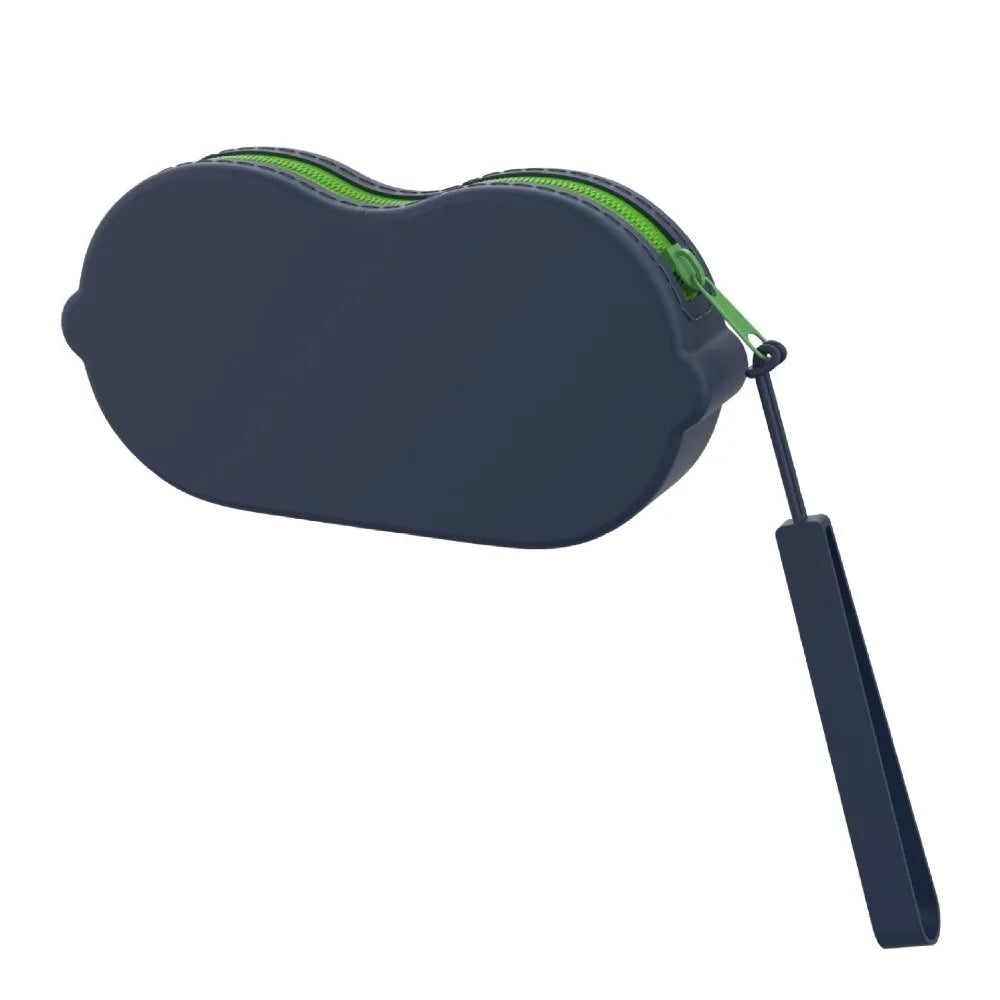 Silicone Sunglasses Case with Lanyard & Zipper – 12 Colors Eyeglass Case PLUSH Blue
