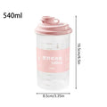 540ml Transparent Leak-Proof Sports Water Bottle with Straw Sports Water Bottle PLUSH 540ml Pinks