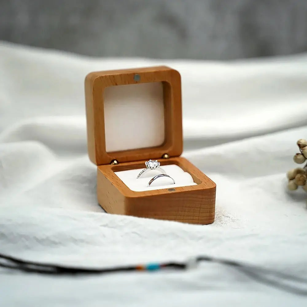Velvet Wood Ring & Earring Box – Retro Jewelry Display Tray Jewelry Display Box PLUSH