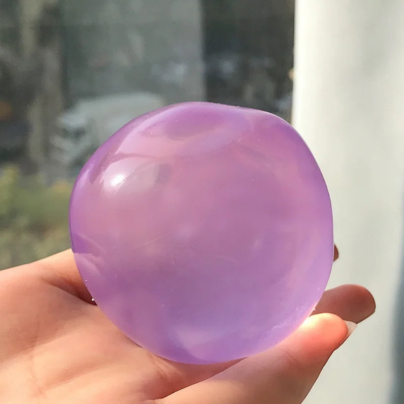 Maltose Mochi Squishy Fidget Ball – Soft Transparent Stress Toy Squishy Fidget Toy PLUSH Purrle