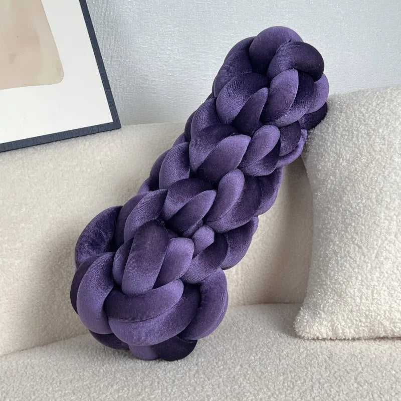 Woven Twisted Bolster Pillow – Modern Minimalist Décor Decorative Bolster Pillow PLUSH