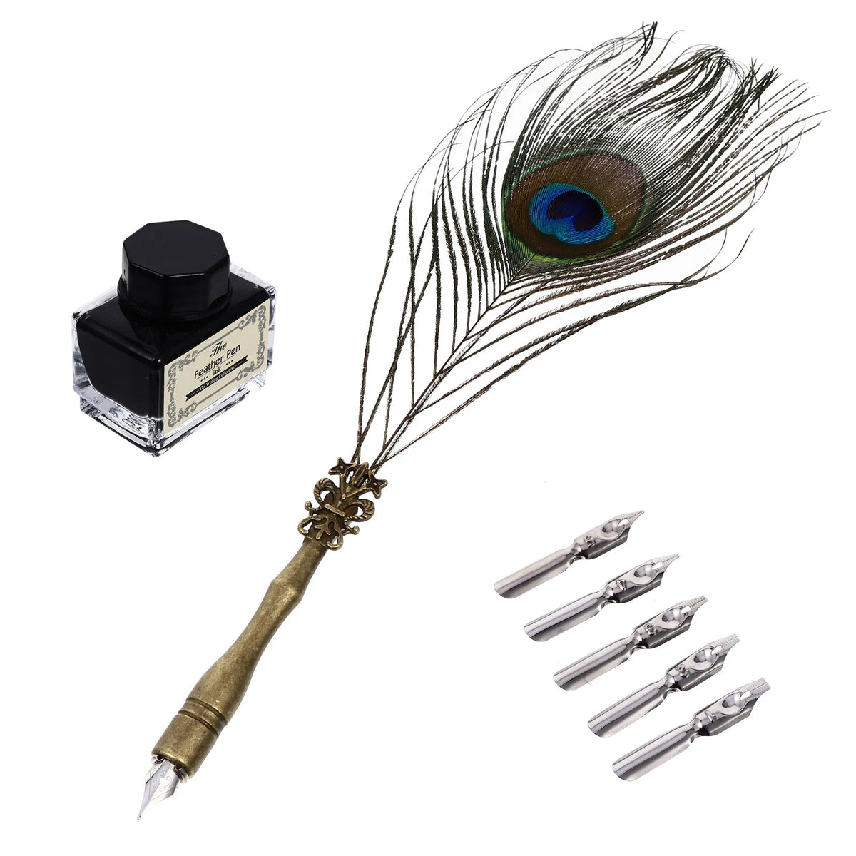 Dip Pen Calligraphy Set – Beginner Writing Kit with 5 Nibs Calligraphy Dip Pen Set PLUSH