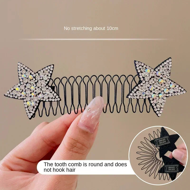 Invisible Bang Fix Comb & Star Hairpins – Hair Styling Tools Hair Styling Accessory PLUSH sliver