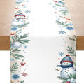 Winter Table Runner – Snowflakes, Snowmen & Tree Branch Print Table Runner PLUSH A 33X183Cm