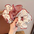 Dot & Plaid Scrunchies for Women – Soft Elastic Hair Ties 2/3pcs Hair Scrunchie Set PLUSH 3pcs XXS