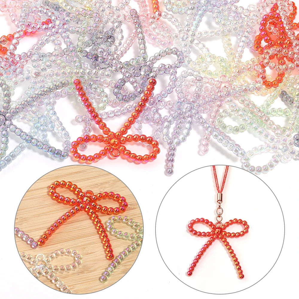 5pcs Bowknot Acrylic Charms – Color Plating DIY Jewelry Making Jewelry Charms PLUSH