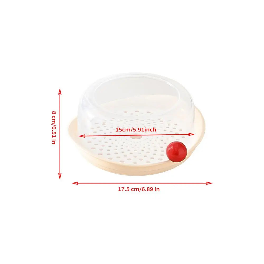 Microwave Steamer with Lid & Tray | Food Grade PP Rice Steamer Microwave Steamer PLUSH White