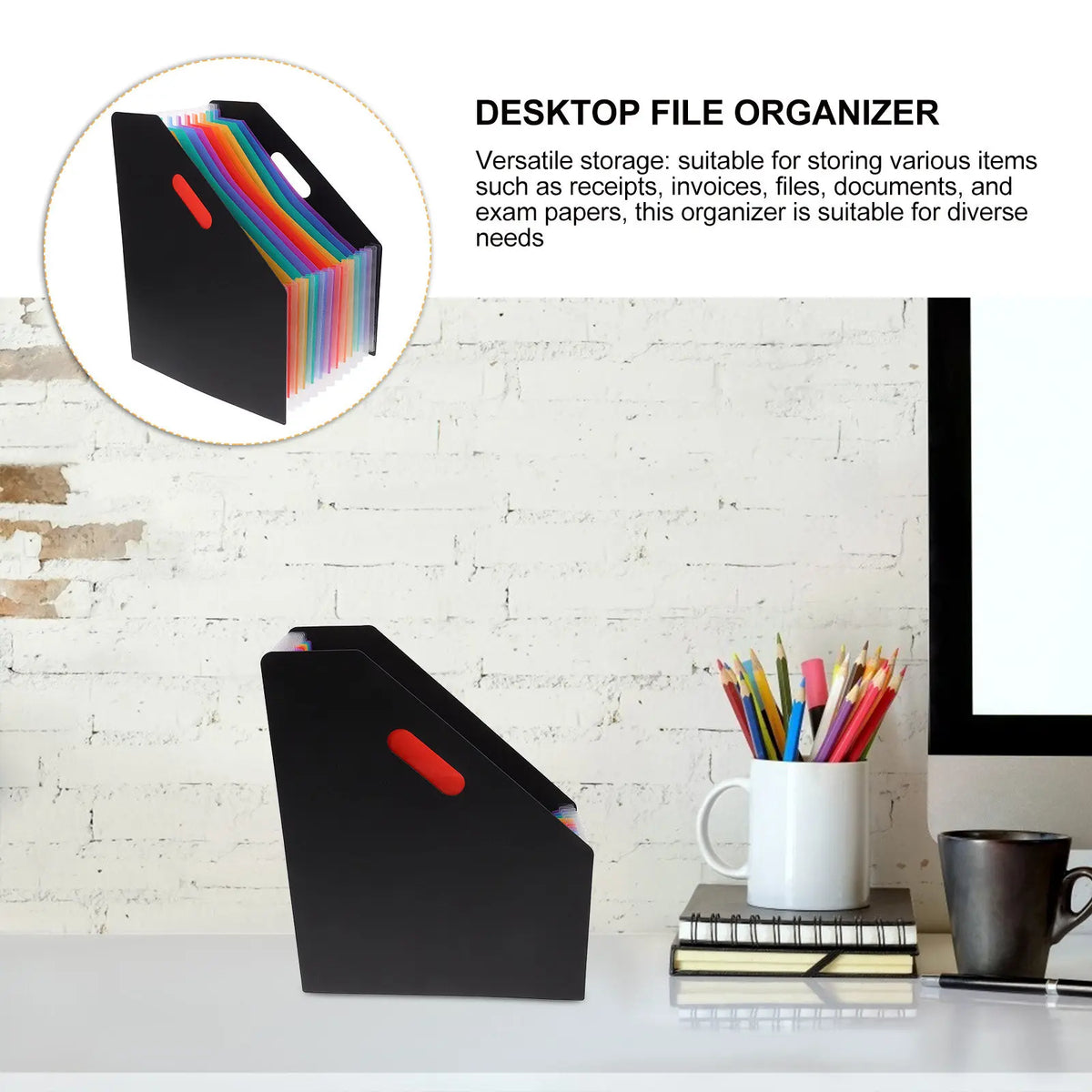 Vertical Accordion File Folder | Large Capacity Document Organizer Accordion File Organizer PLUSH
