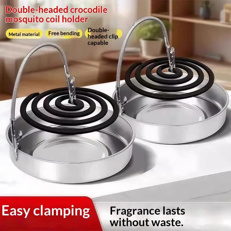 Metal Double-Headed Mosquito Coil Holder Stand | Home & Camping Mosquito Coil Stand PLUSH