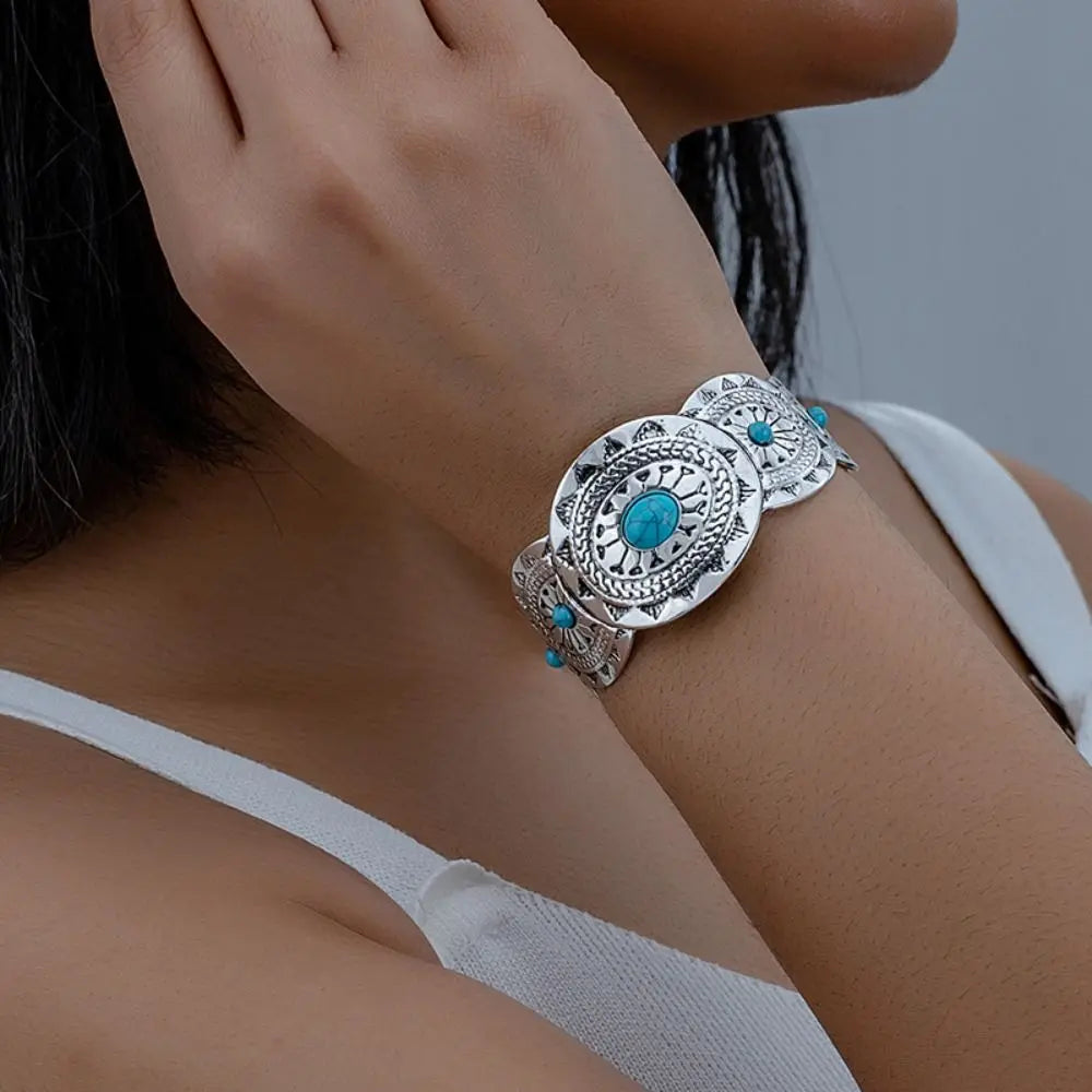 Adjustable Bohemian Turquoise Cuff Bangle – Women's Bracelet Cuff Bangle Bracelet PLUSH