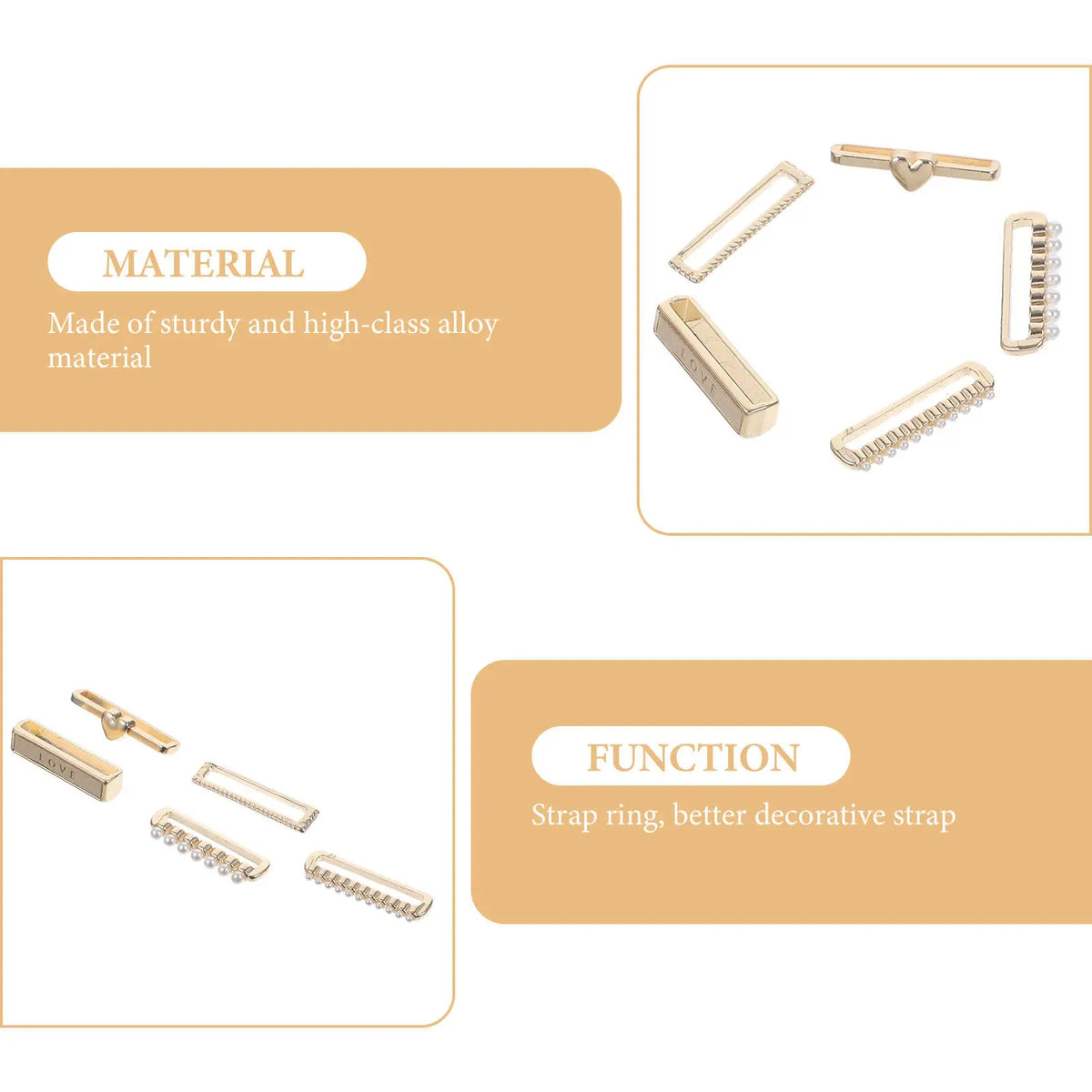 5Pcs Alloy Watch Band Charm Decorative Rings for Smartwatch Watch Band Charms PLUSH