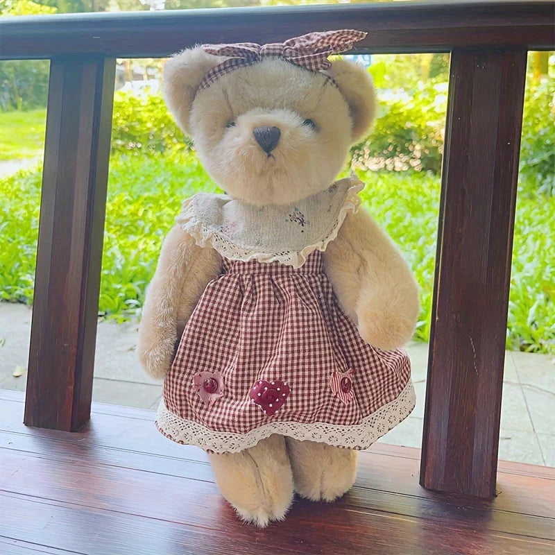 Cute Bear Plush Toy Movable Joints 35cm – Stuffed Animal Gift Stuffed Plush Toy PLUSH Red 35CM