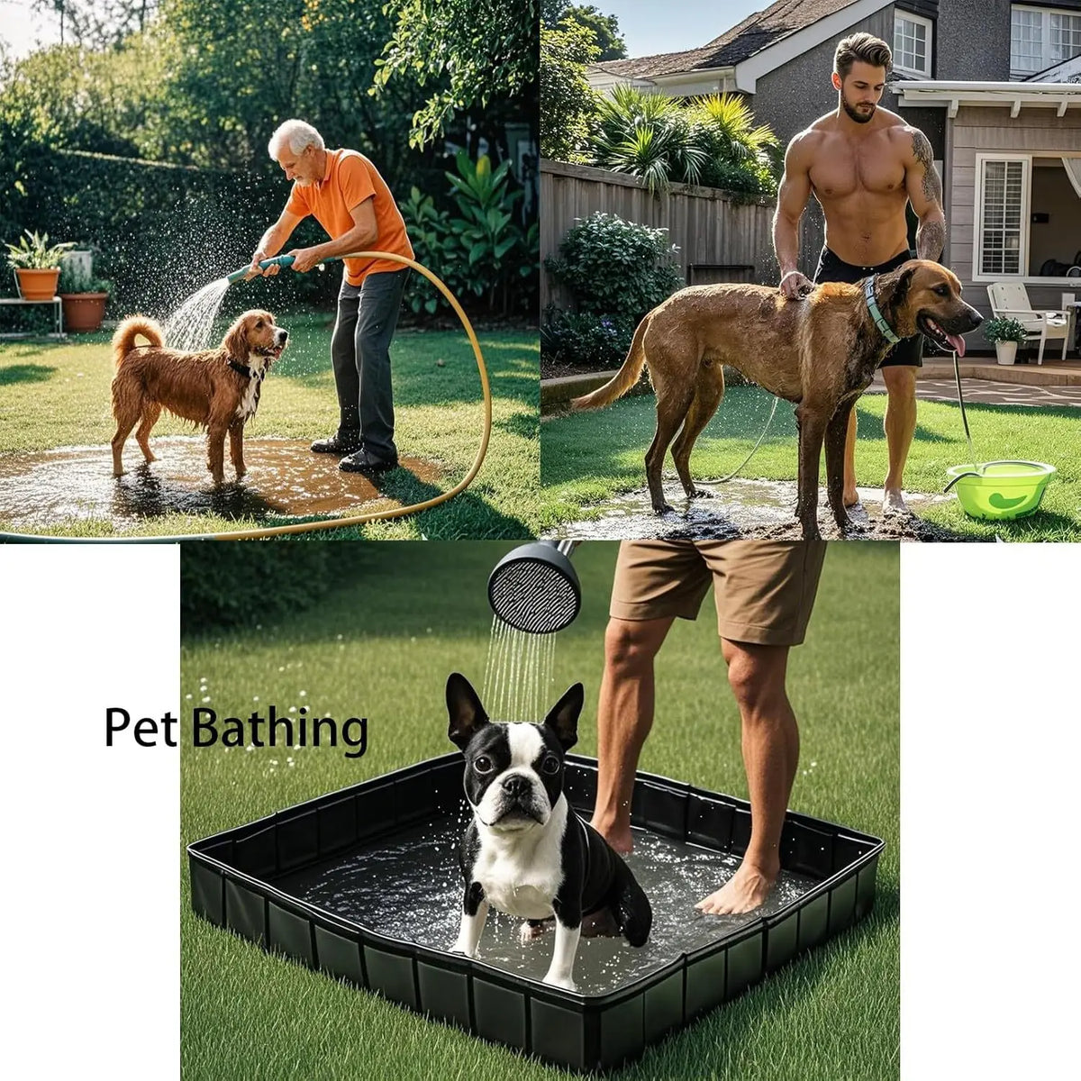 Portable Outdoor Shower Tray 104cm PVC Water Collection Pool Portable Shower Tray PLUSH
