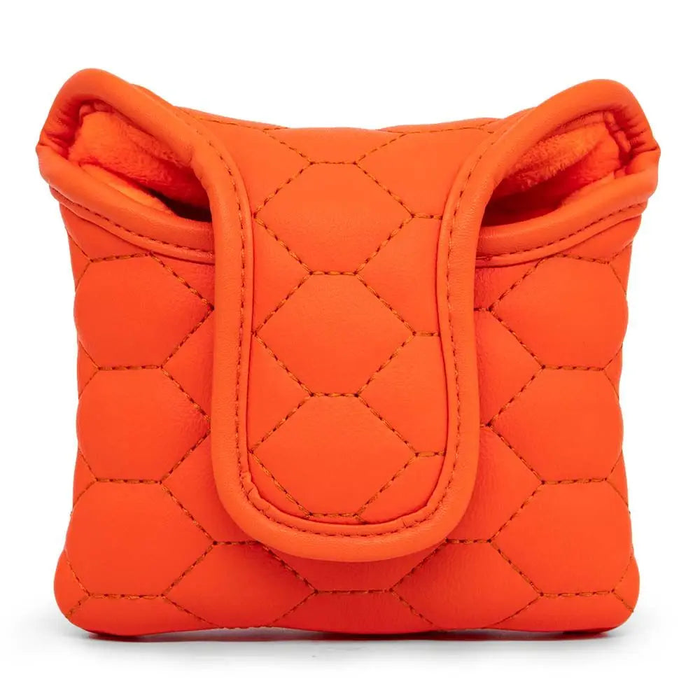 Golf Mallet Putter Cover – PU Leather Headcover Protector Golf Putter Cover PLUSH orange-Square