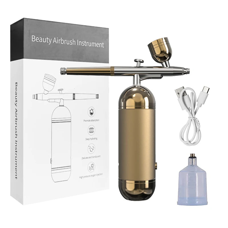 Wireless Airbrush Kit with Compressor – Portable Spray Gun Wireless Airbrush Kit PLUSH Gold