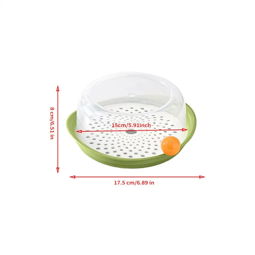 Microwave Steamer with Lid & Tray | Food Grade PP Rice Steamer Microwave Steamer PLUSH Green