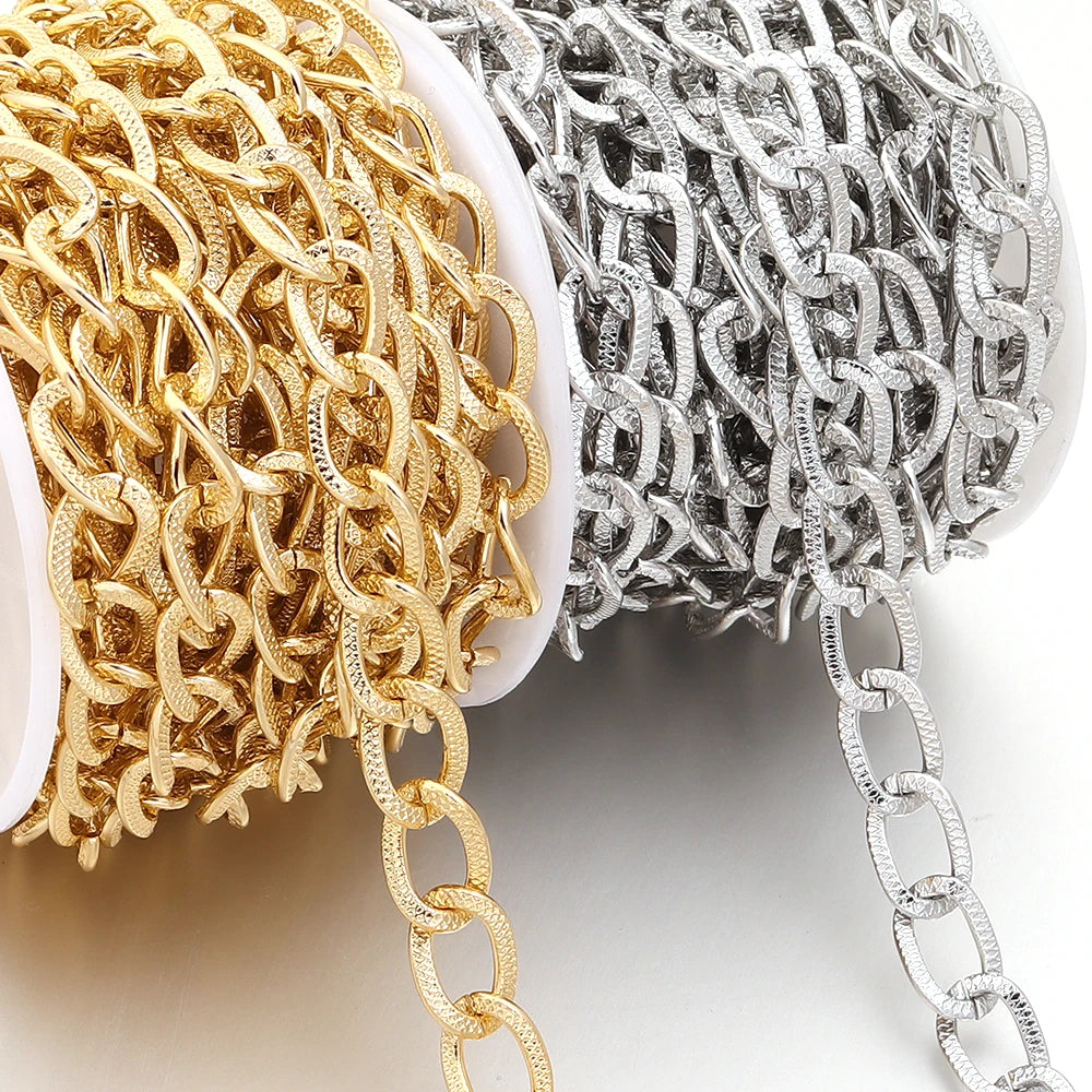 5 Yards 12x8mm O-Shape Aluminum Twist Chain for Jewelry & Bags Jewelry Making Chain PLUSH