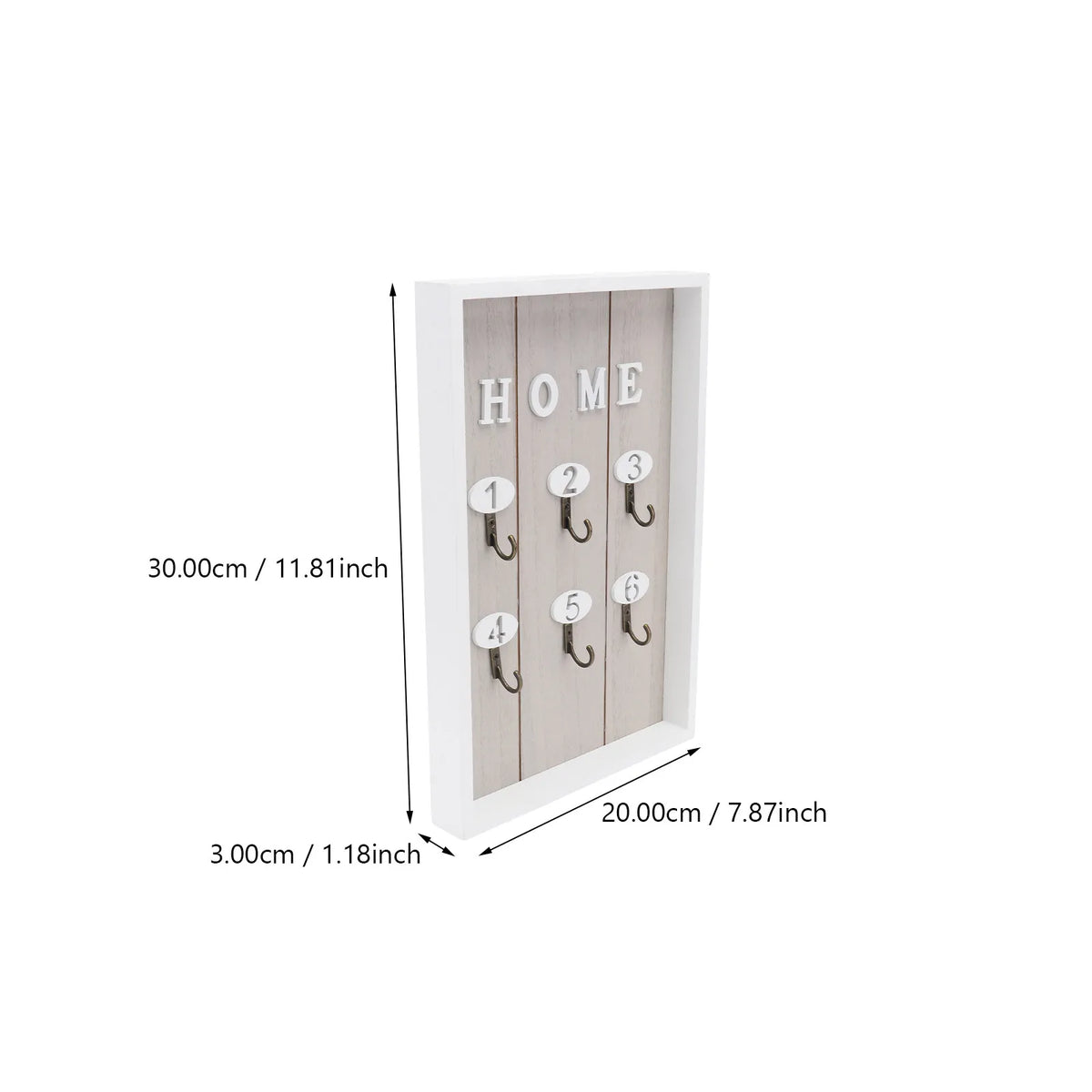 Wall Mounted Key Box Organizer – Nordic Design | 30x20cm Wall Key Organizer PLUSH Light Grey
